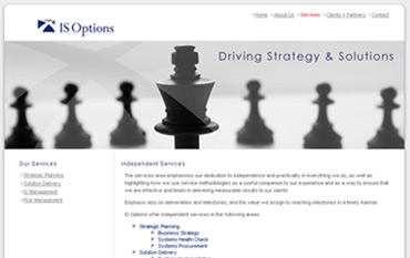 IS Options - Site Screenshot